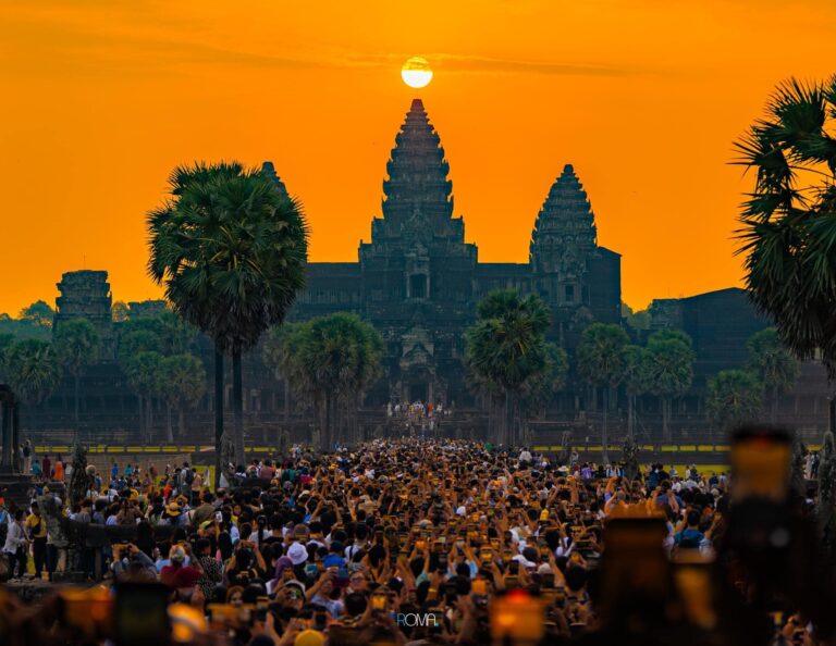 Tourist at Angkor Wat