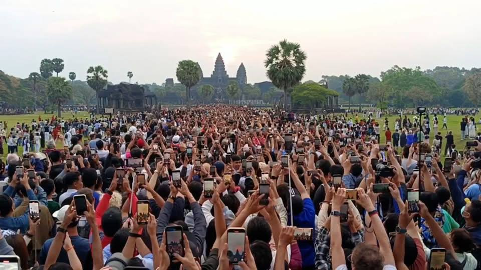 Tourist at Angkor Wat
