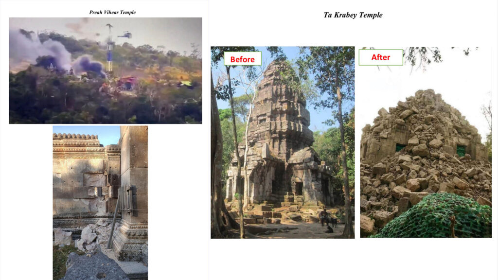 Preah Vihear and Ta Krabei Temple Damage