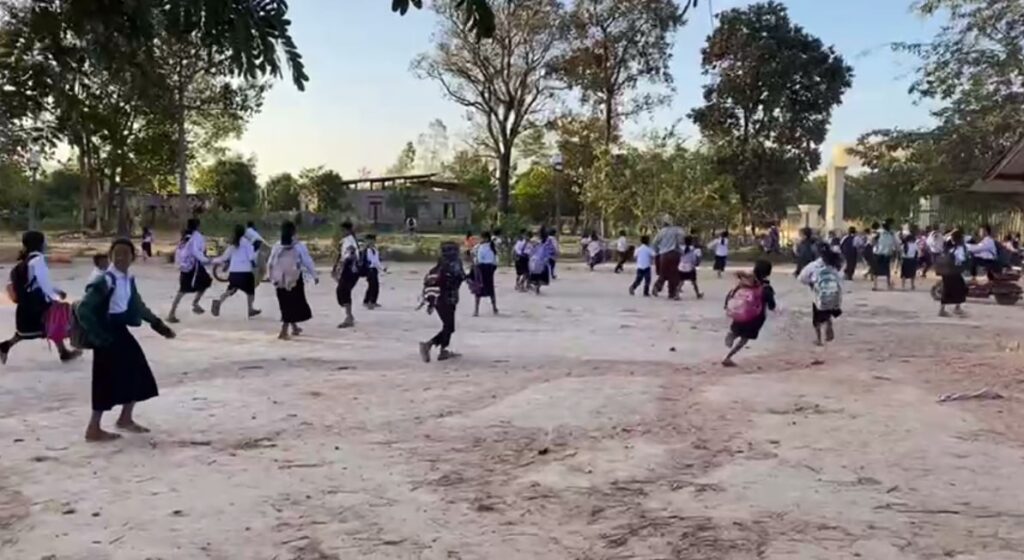 Cambodian students are running in fear
