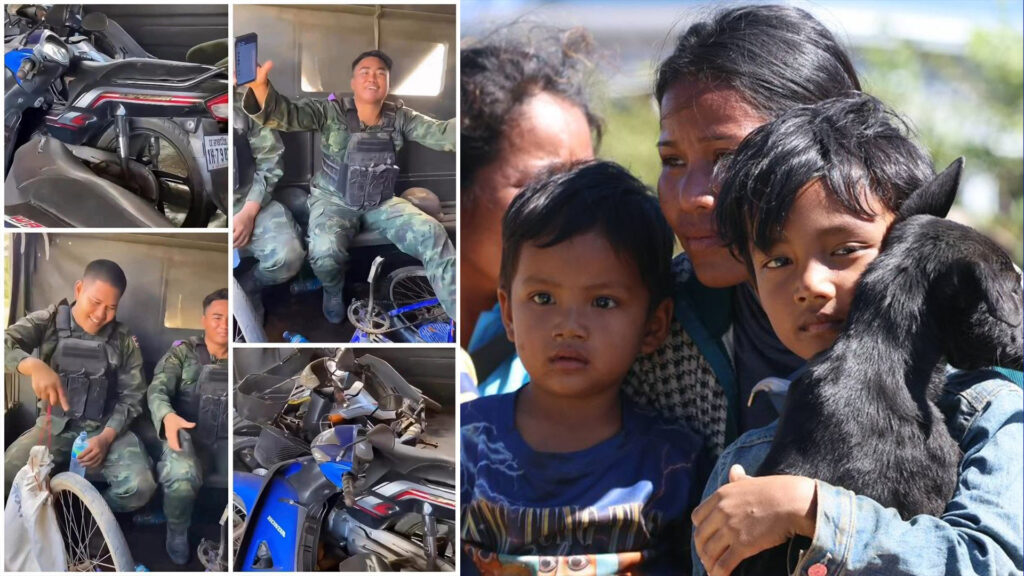 Thai forces looting things from civilians
