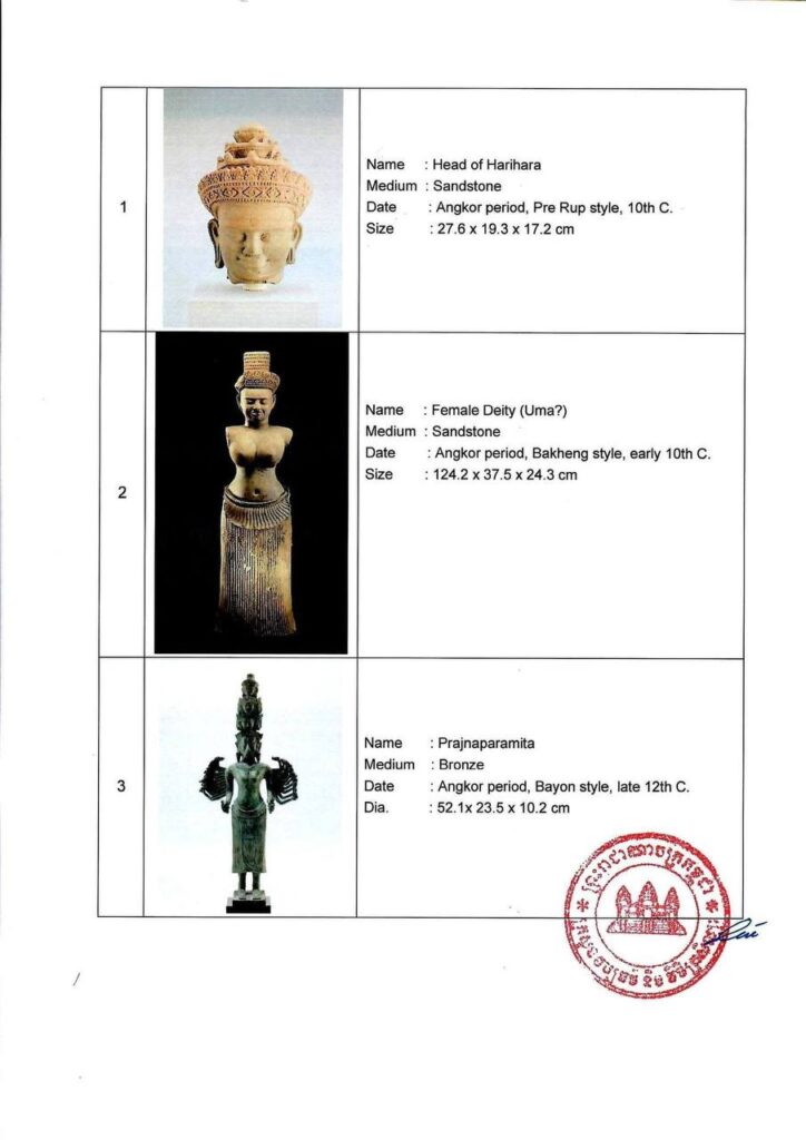 Return of Khmer Sculptures